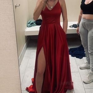 red prom dress